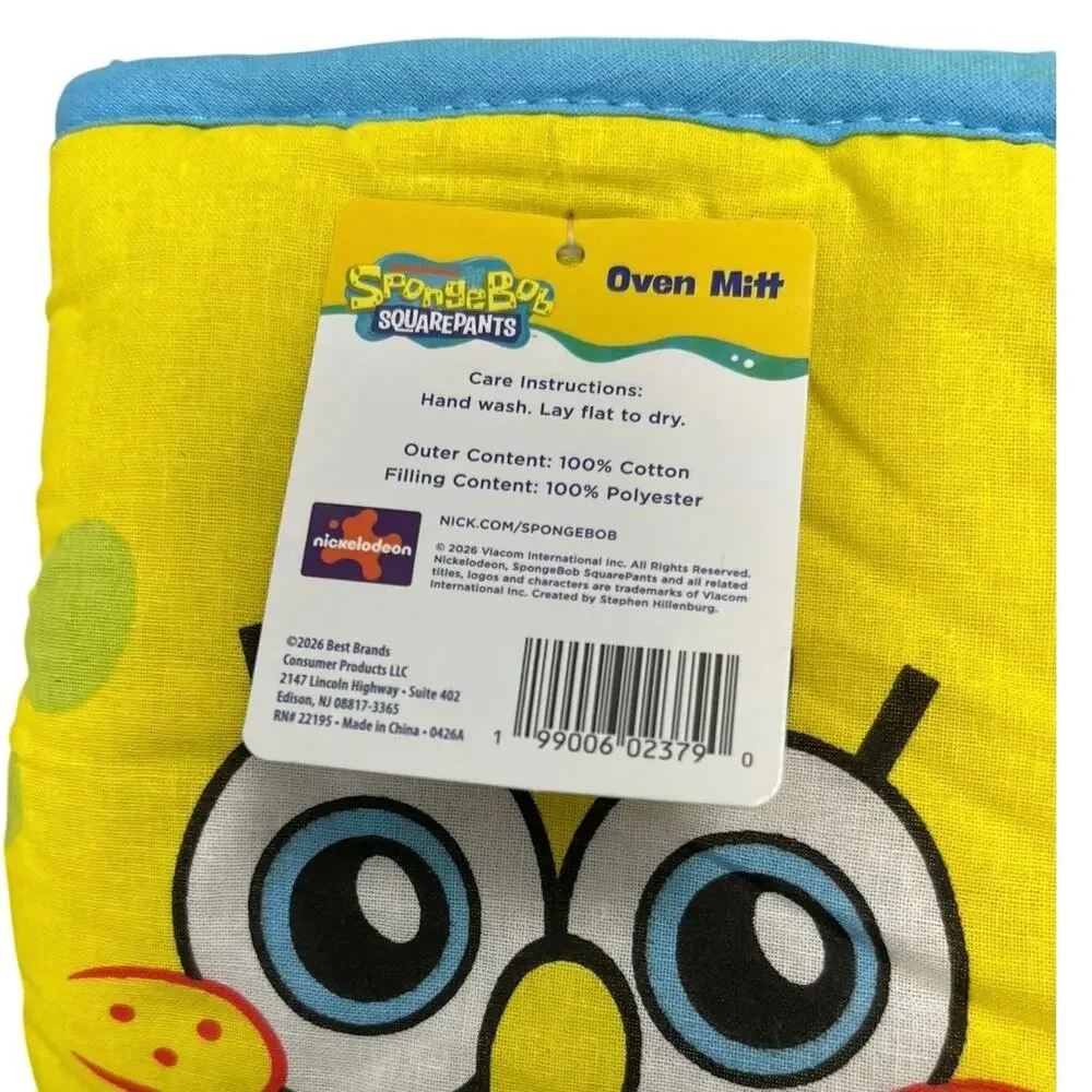Nickelodeon SpongeBob SquarePants Oven Mitt Yellow Kitchen Decor NWT